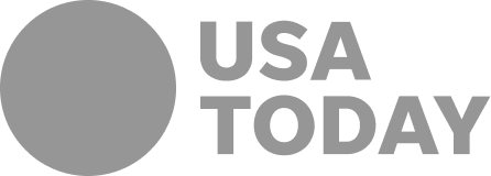 USA Today logo with a grey circle and text.