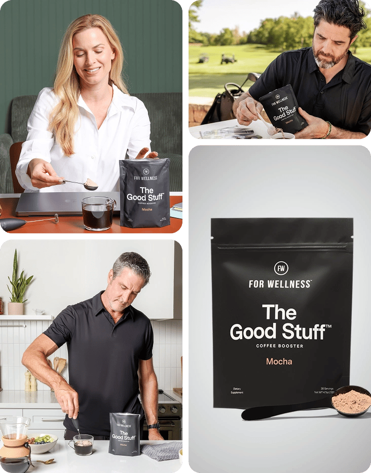 Customers using The Good Stuff in their morning coffee