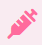 Pink syringe icon on a light background.