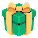 'Brightly wrapped green gift box with a yellow bow.'