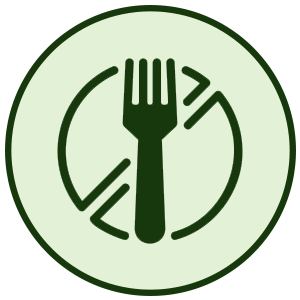 Green fork icon with circular arrows on a light green background.