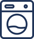 Simple line drawing of a washing machine.