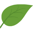 A single green leaf emoji on a white background.