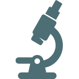 Silhouette of a microscope on a white background.