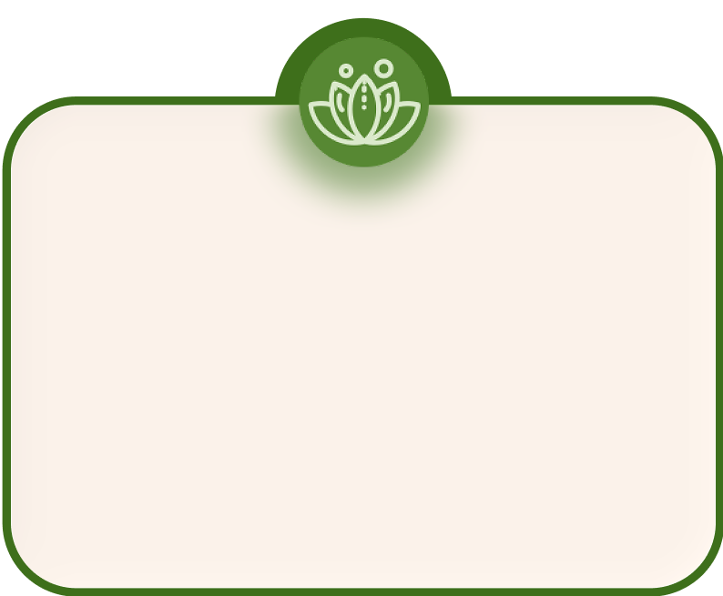 Blank white card with green circular emblem on top.