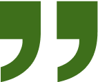 Green quotation mark on transparent background.