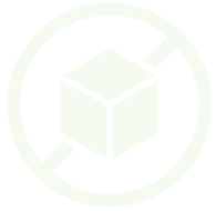 Cube icon with a diagonal line through it in a circle.