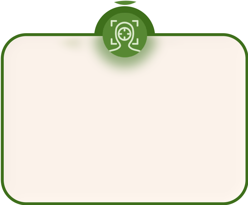 Green icon above blank, rectangular beige placeholder.