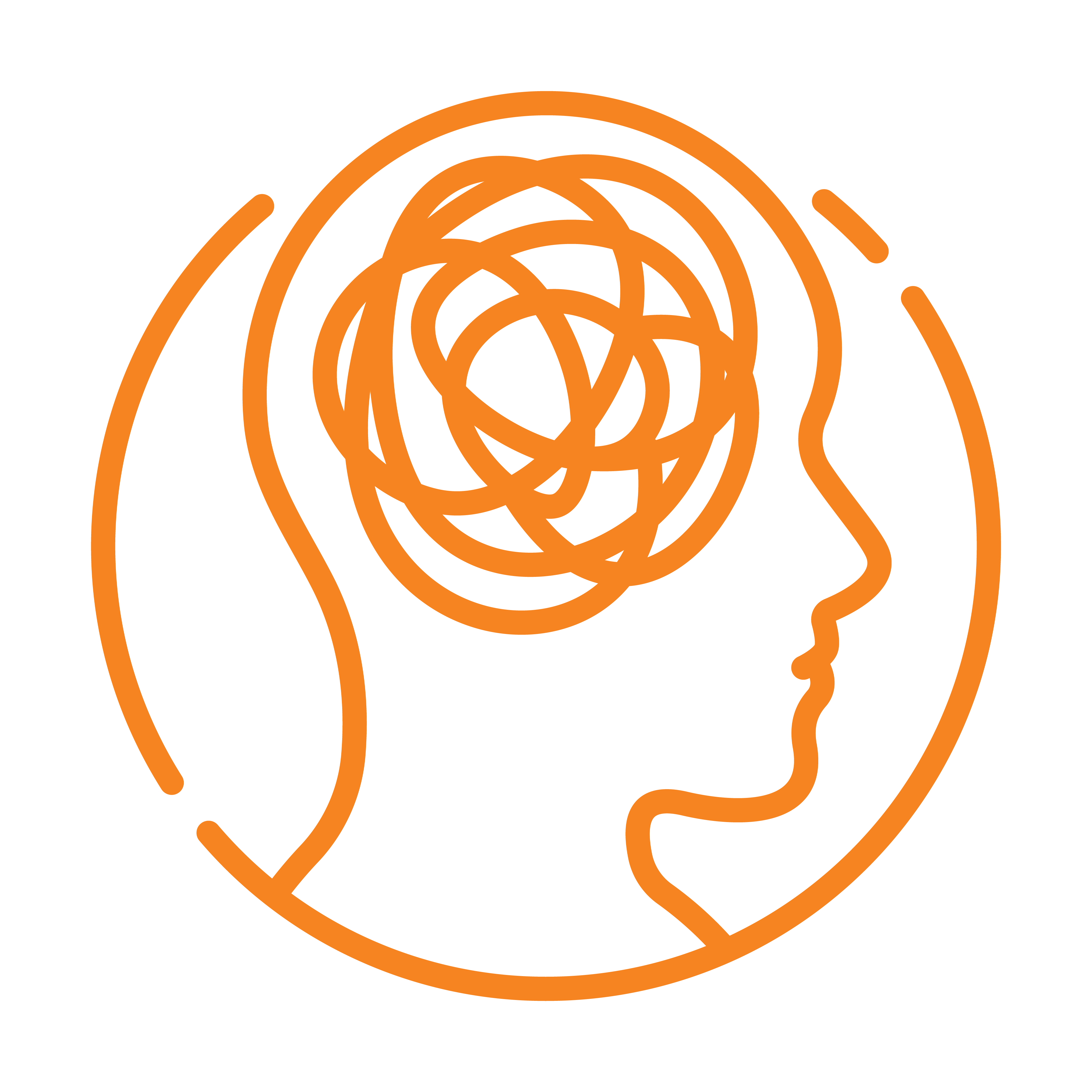 Outline of a person sleeping with 'zzz' above their head.