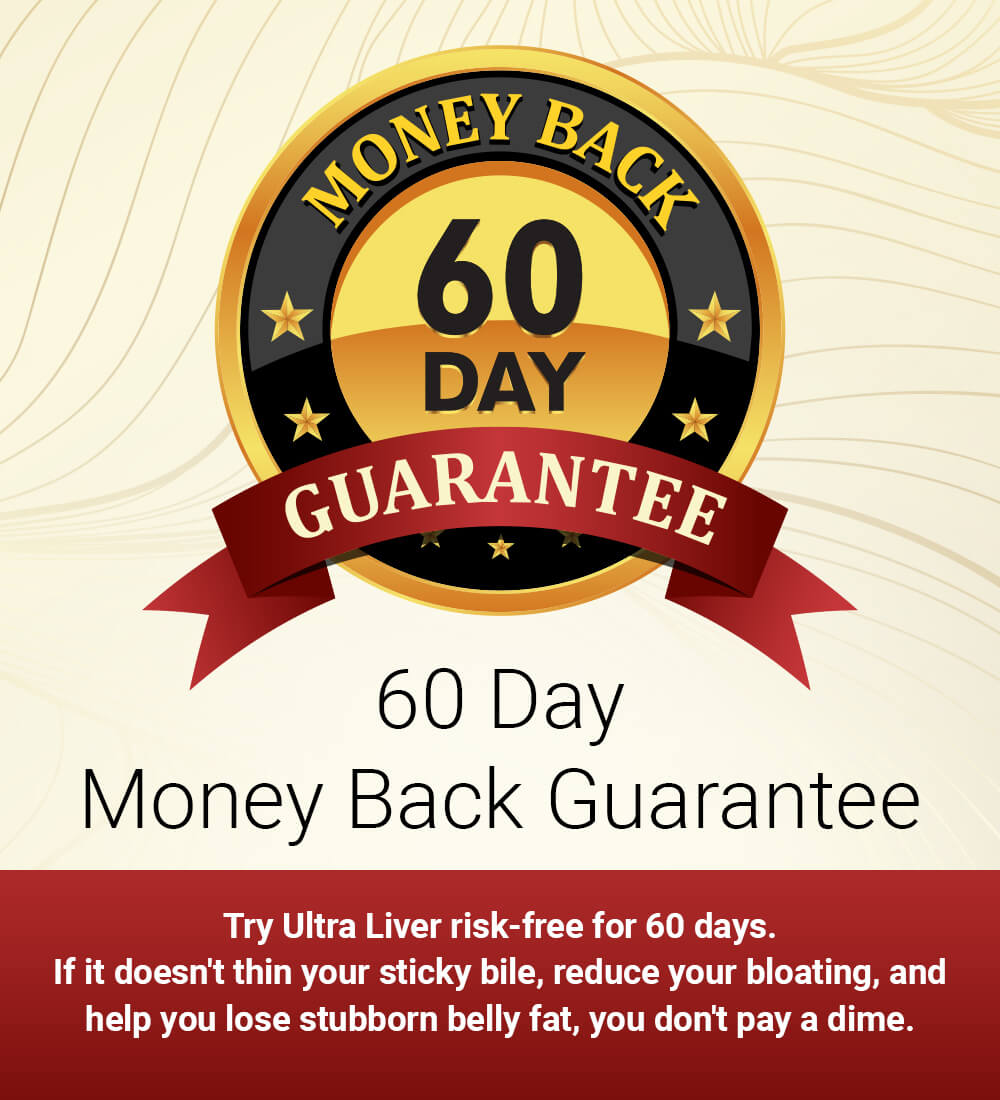 Circular emblem with '60 Day Money Back Guarantee' text and star decorations.