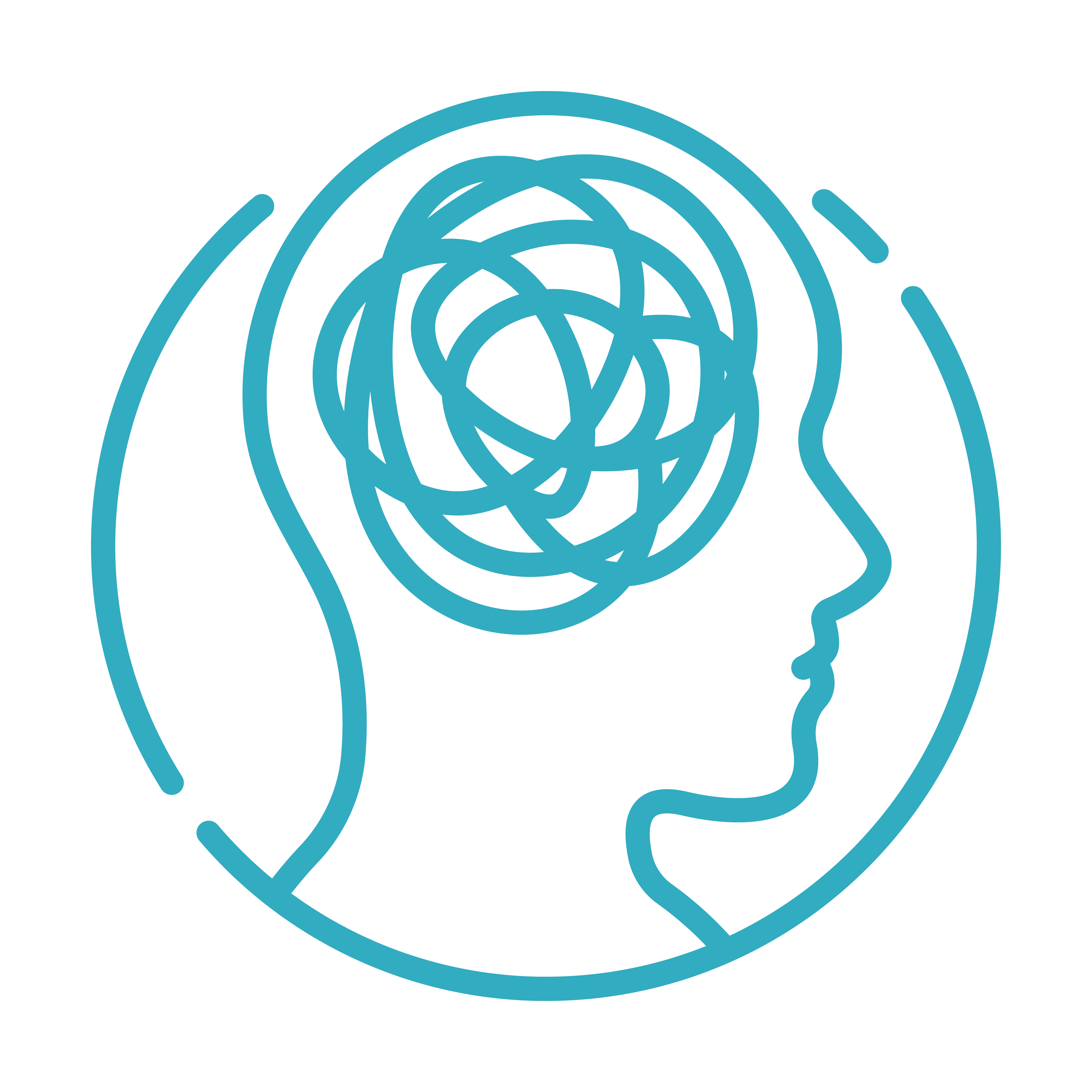 Outline of a person sleeping with 'zzz' above their head.