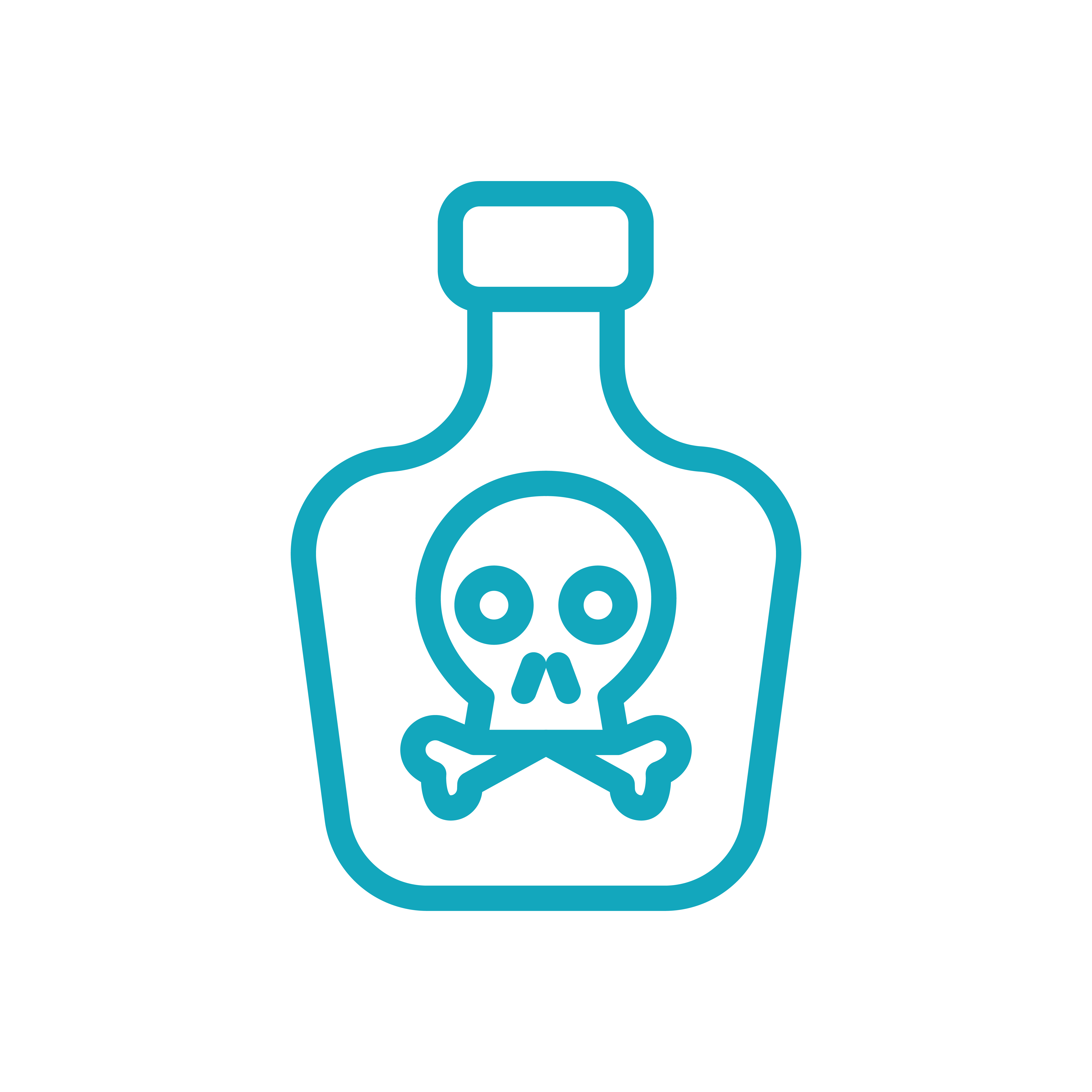 Outline of a pill bottle with three pills on the side.