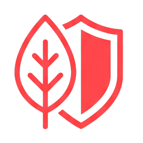 A red icon showing a thumbs-up next to a sparkling clean plate, utensils, and a checkmark.