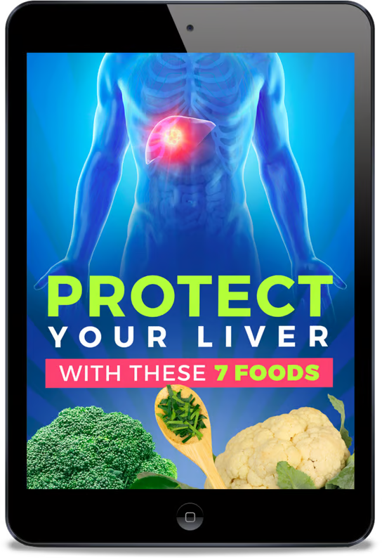 An ad on a tablet screen for '16 Best Drinks to Flush Your Whole Body' with a splashing red drink.