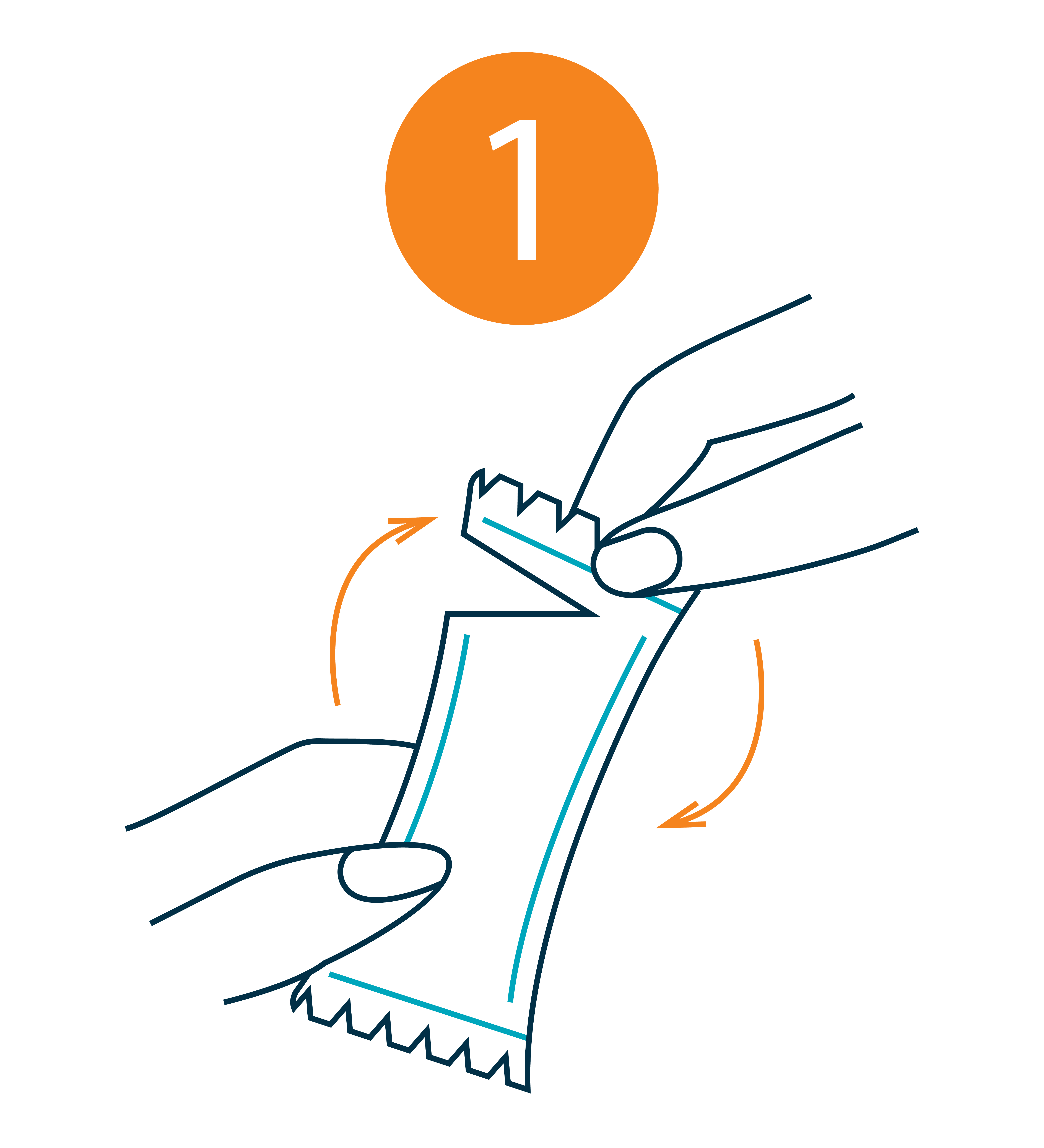 Illustration of two packets pouring powder into a glass of water.