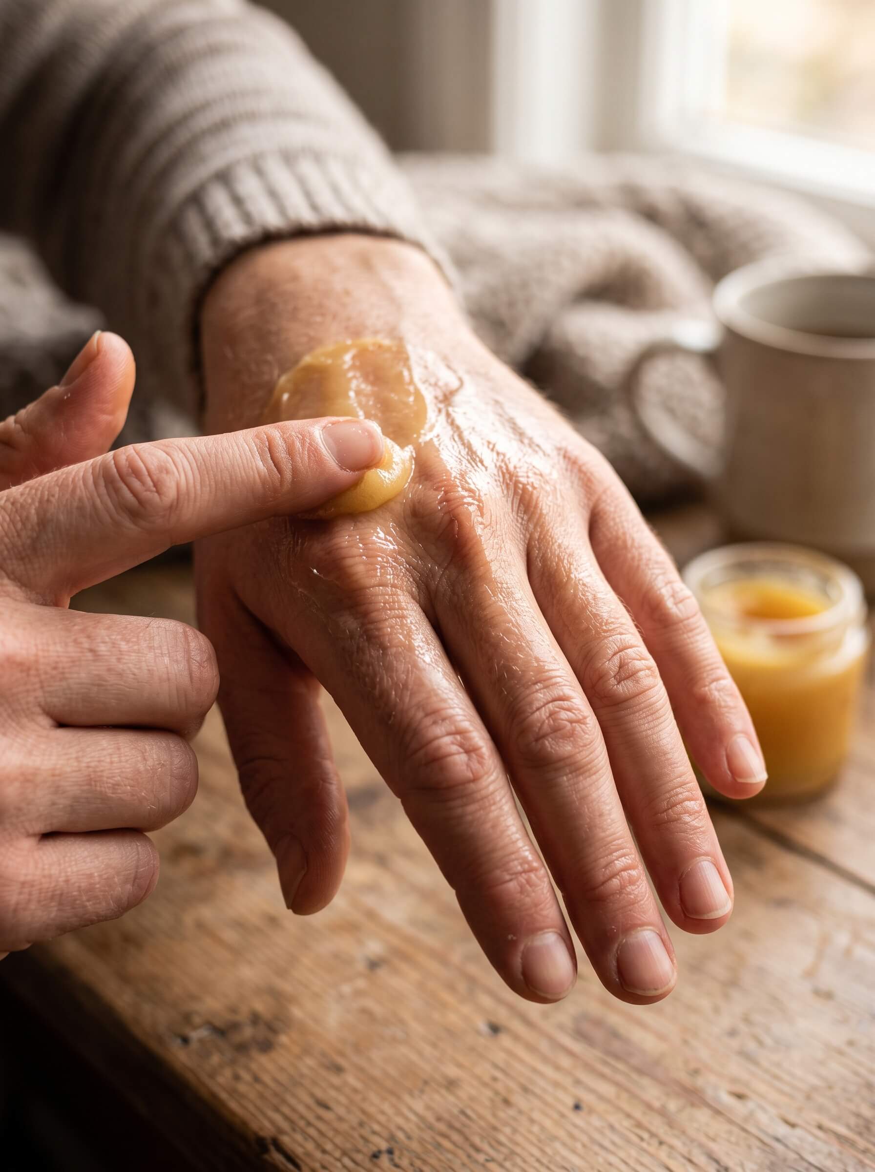 A person's hands hold an open packet of LTV Hydration and Liver Support dietary supplement.