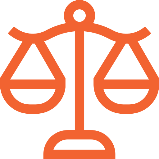 Orange scale icon on a transparent background.