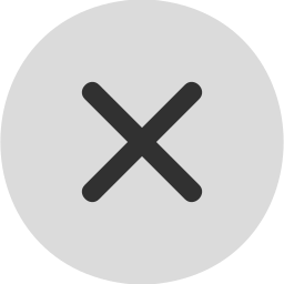 Gray circle with a black 'X' in the center.