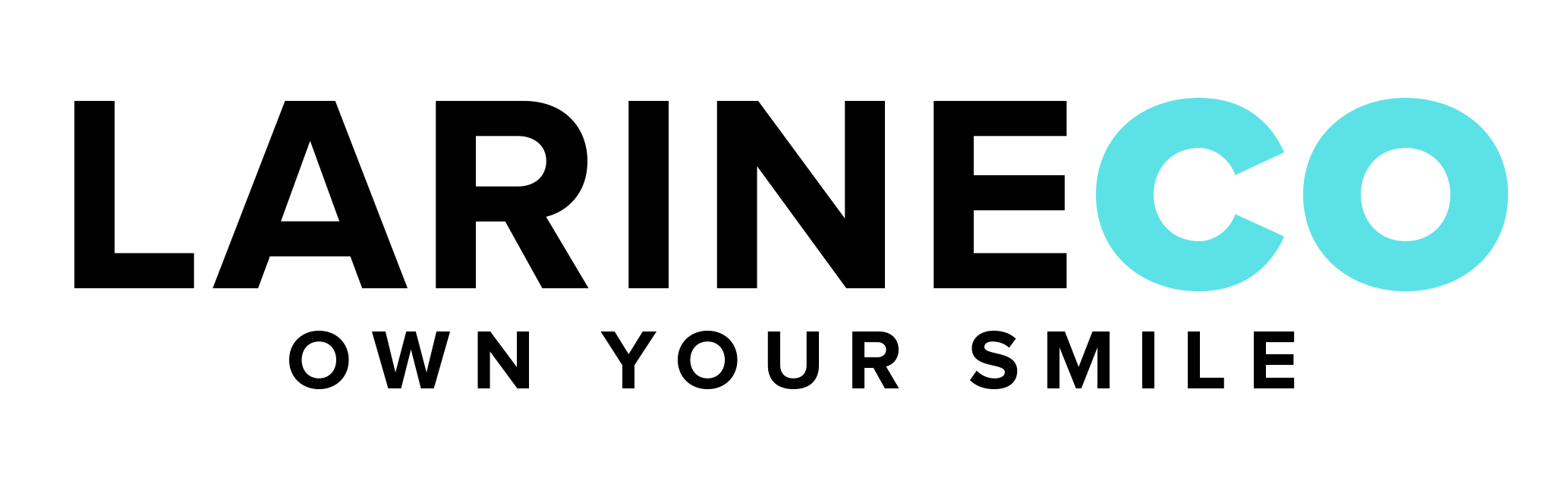 Text logo with 'LARINECO' and 'OWN YOUR SMILE' tagline.