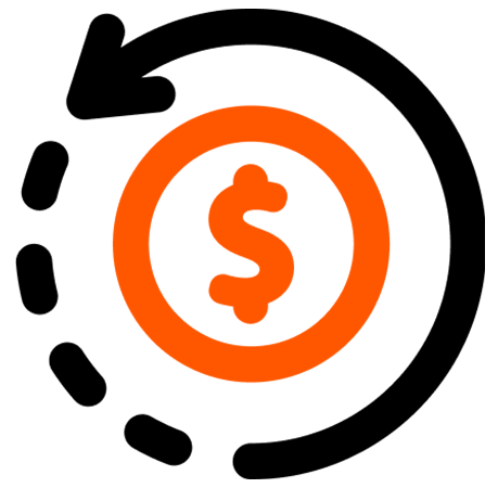 Orange circular logo with a stylized letter 'B' in the center.
