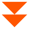 Two orange triangles stacked vertically, pointing down, on a white background.