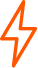 An orange, stylized icon of a lightning bolt.