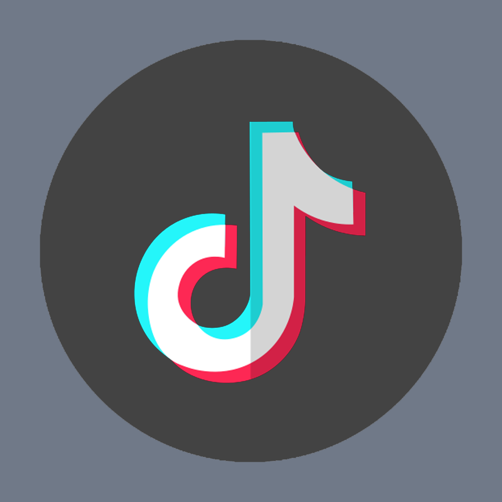TikTok logo with a black background.