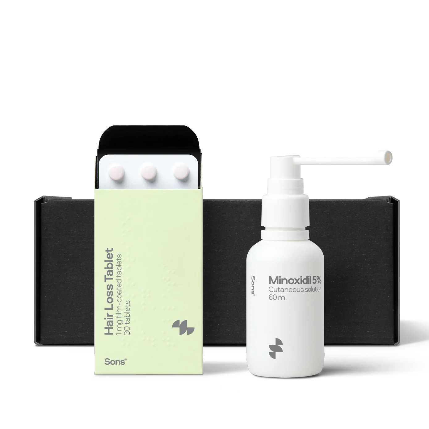 Sons Minoxidil 5% Spray (3x60ml) & Ketoconazole Anti-Dandruff Shampoo (2x60ml) for Men