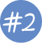 Blue circle with white number two inside.