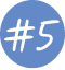 Blue circle with white number five inside.