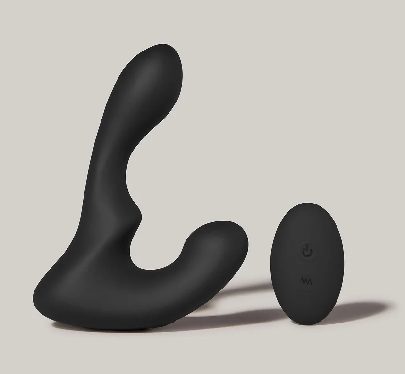 Black Prostate Massager Giddy Tomo with a remote control