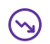A purple circular icon with a jagged arrow pointing down and to the right.