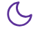 A purple outline of a crescent moon icon.