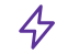 A purple outline of a lightning bolt icon.
