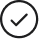 A dark checkmark inside a dark circle on a white background.