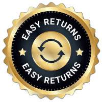 Gold badge with 'Easy Returns' text and circular arrows.