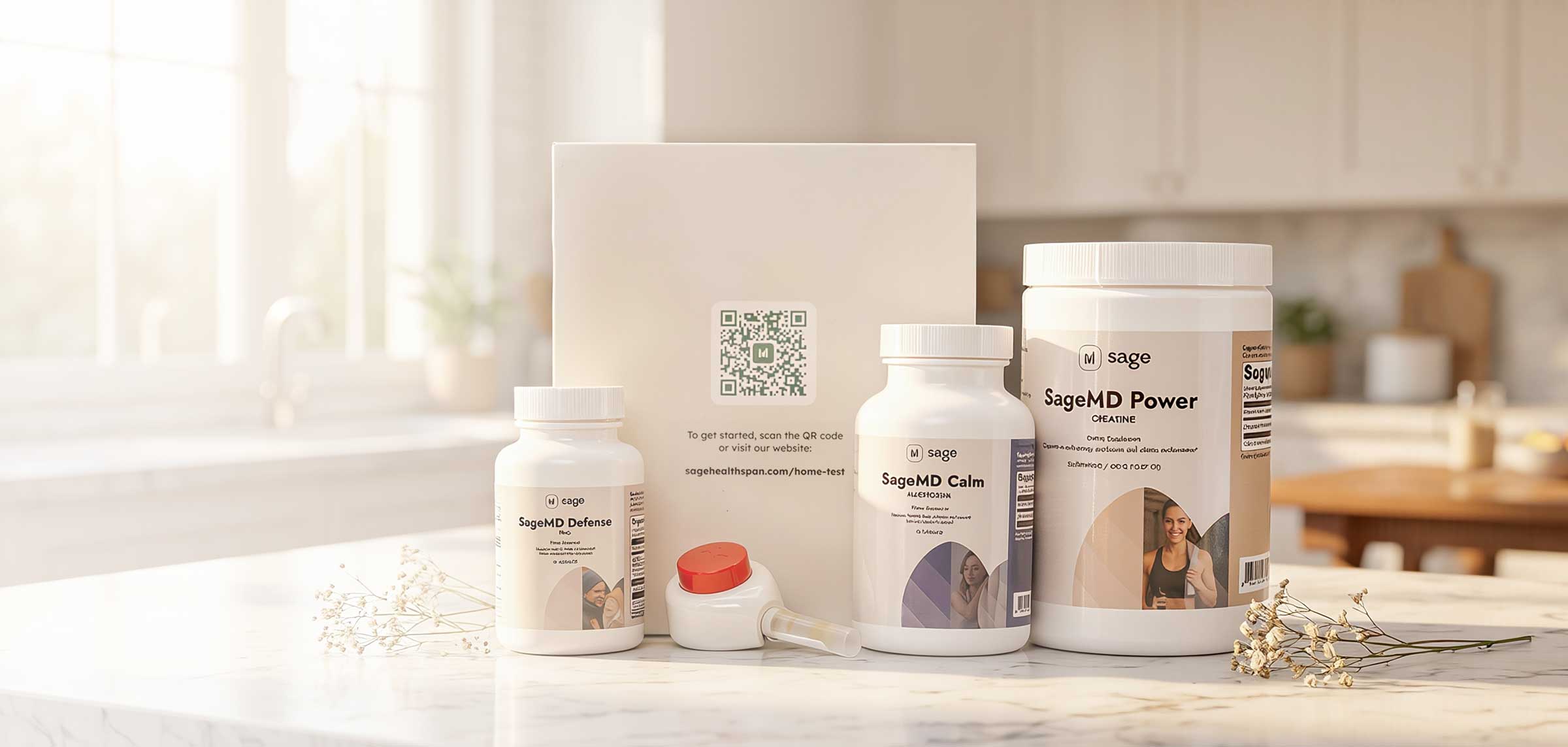 Products displayed on counter