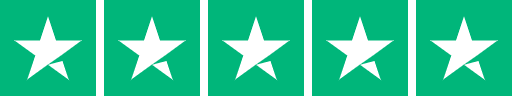 Five white stars on a green background, aligned horizontally.