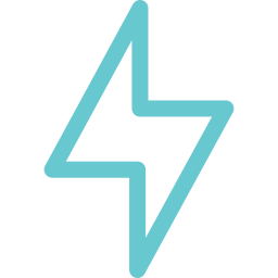 A light blue lightning bolt icon on a black background.