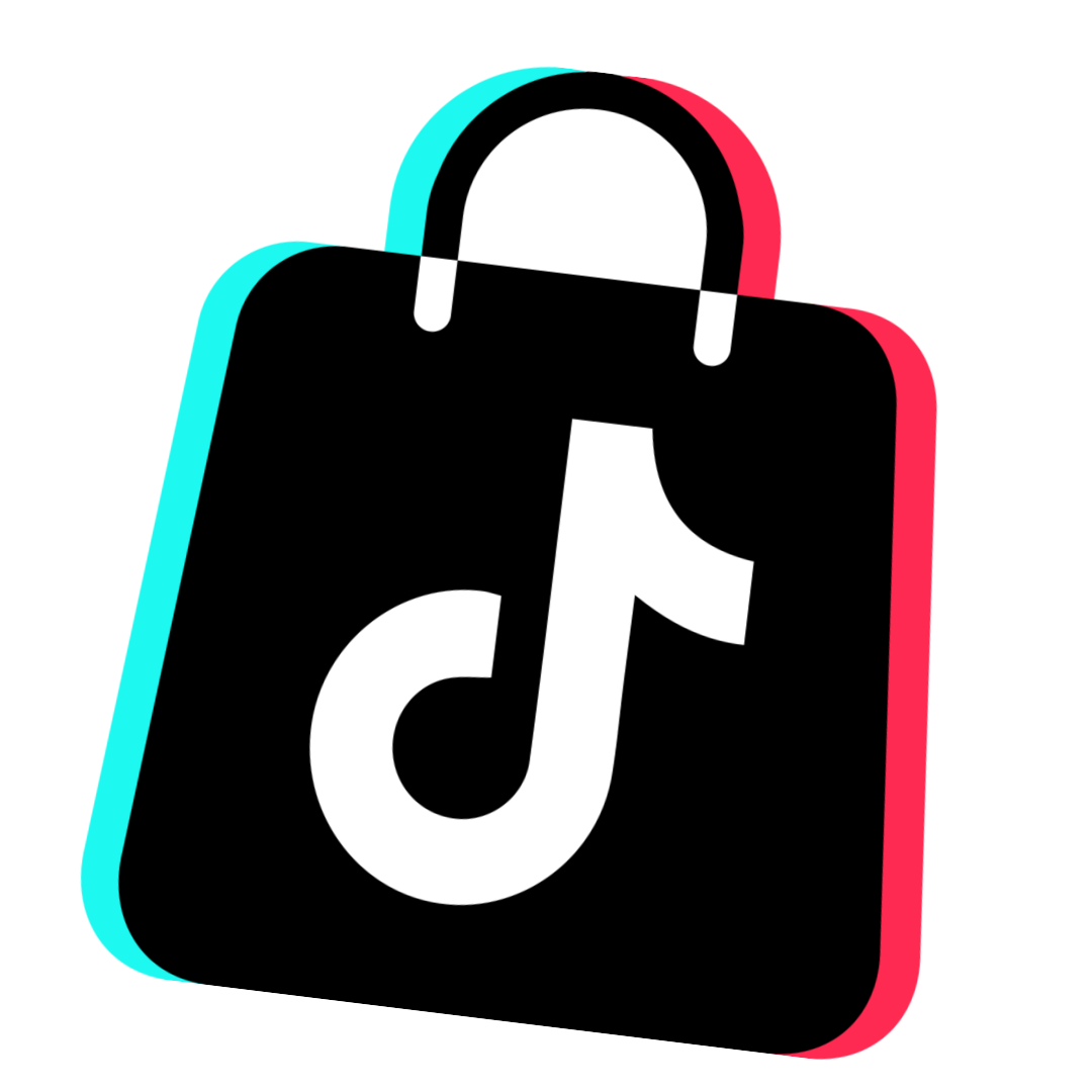 The TikTok Shop logo, which is a shopping bag with the TikTok logo inside and a 3D color effect.