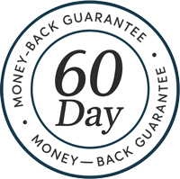 Circular badge with '60 Day Money-Back Guarantee' text.