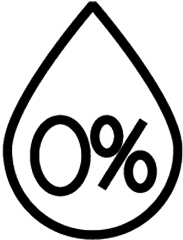Outline of a droplet with '0%' inside.