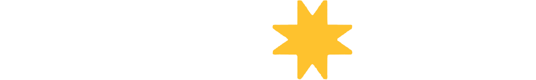 Yellow eight-pointed star on a white background.