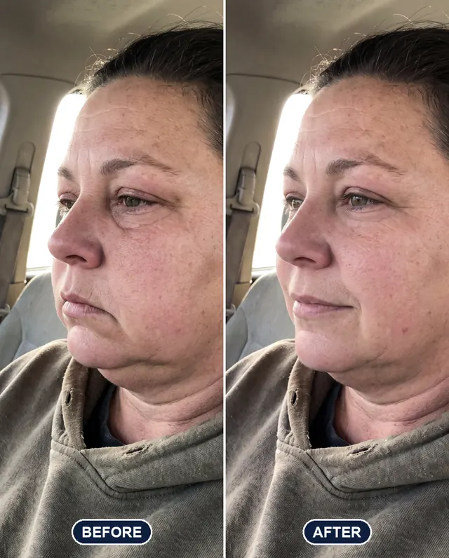 Puffy face before and after