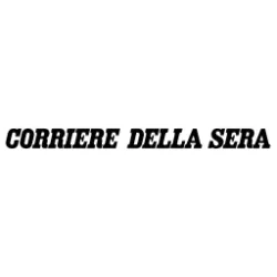 Text logo: Corriere della Sera in black font.