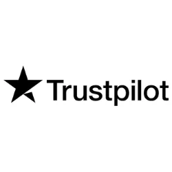 Black star and 'Trustpilot' text logo on white background.