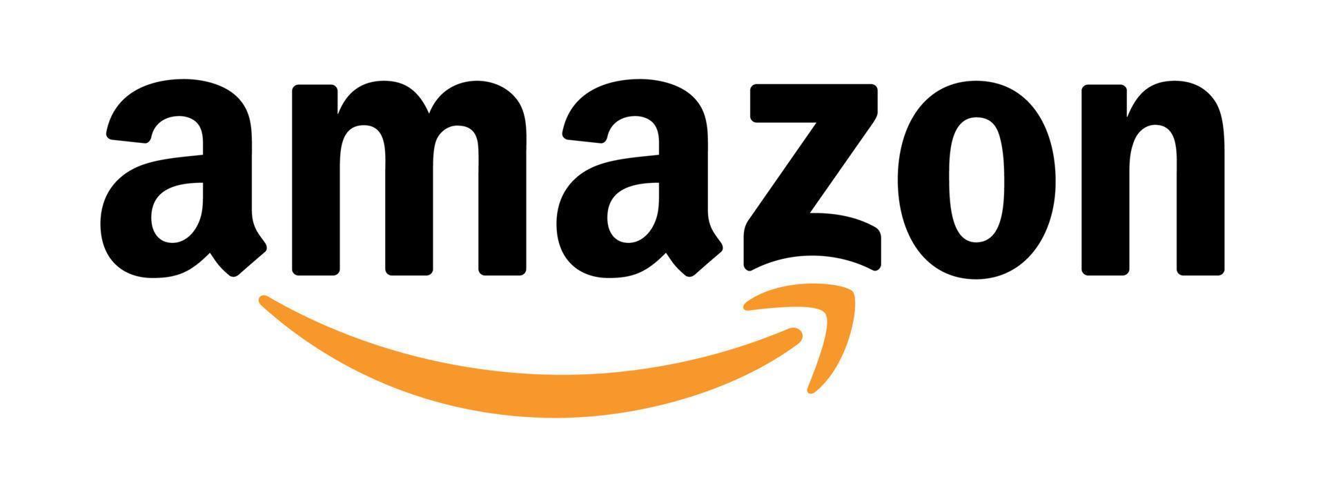 The word 'amazon' with an orange arrow underneath.