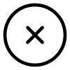 A black 'x' inside of a black circle.