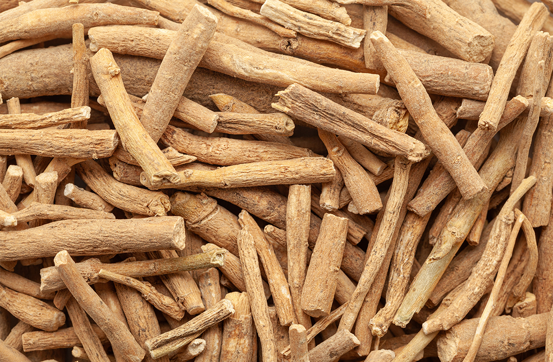 Pile of dried, brown root pieces.