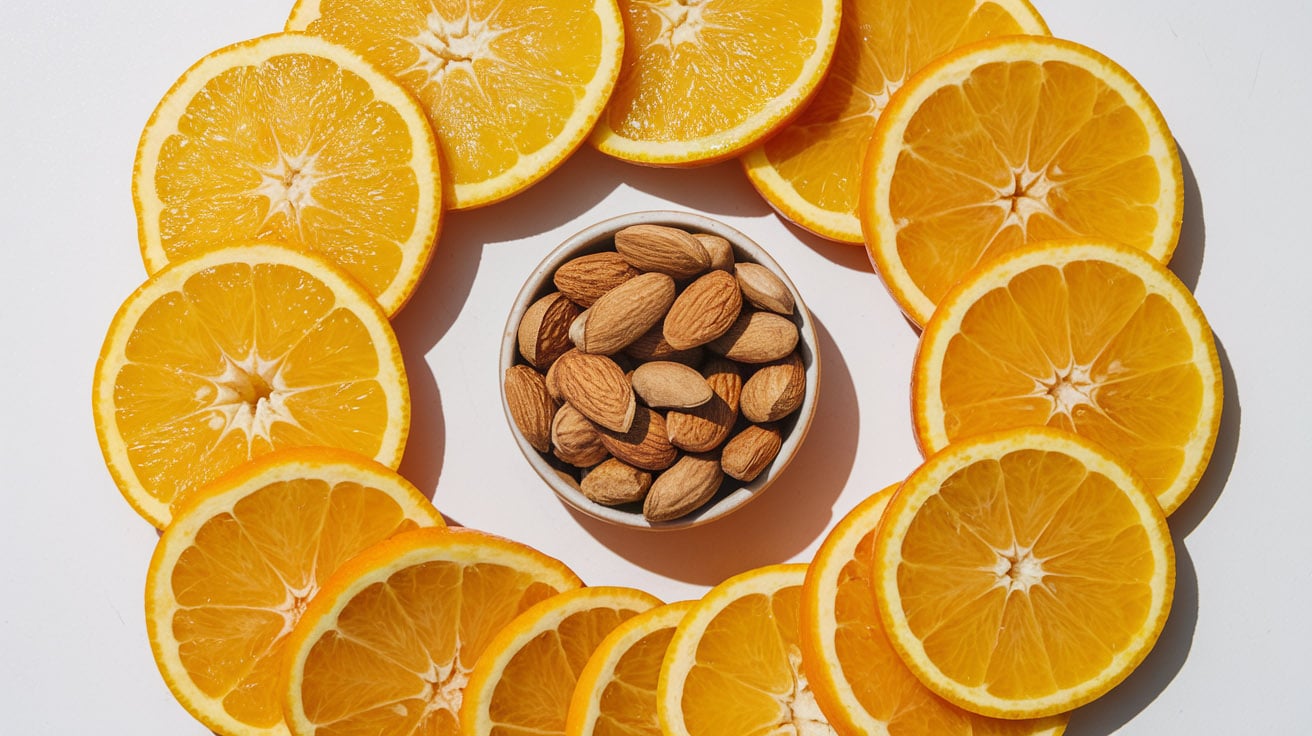 Anti aging ingredients Vitamin C and E